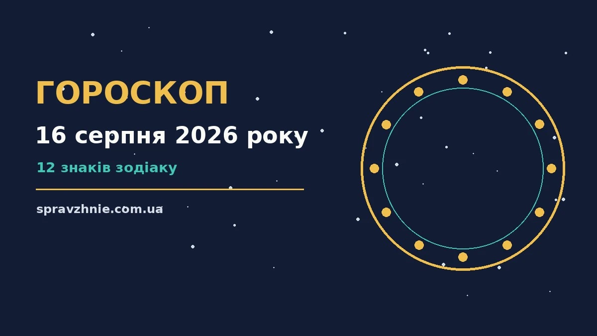 Зоряне небо над містом у передсвітанковому серпанку, символ гороскопу на 16 серпня 2026 року