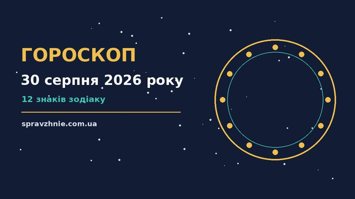 Гороскоп на 30 серпня 2026 року: символічний фон із зодіакальним колом і ранковим блокнотом для нотаток